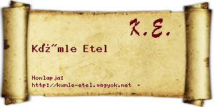 Kümle Etel névjegykártya